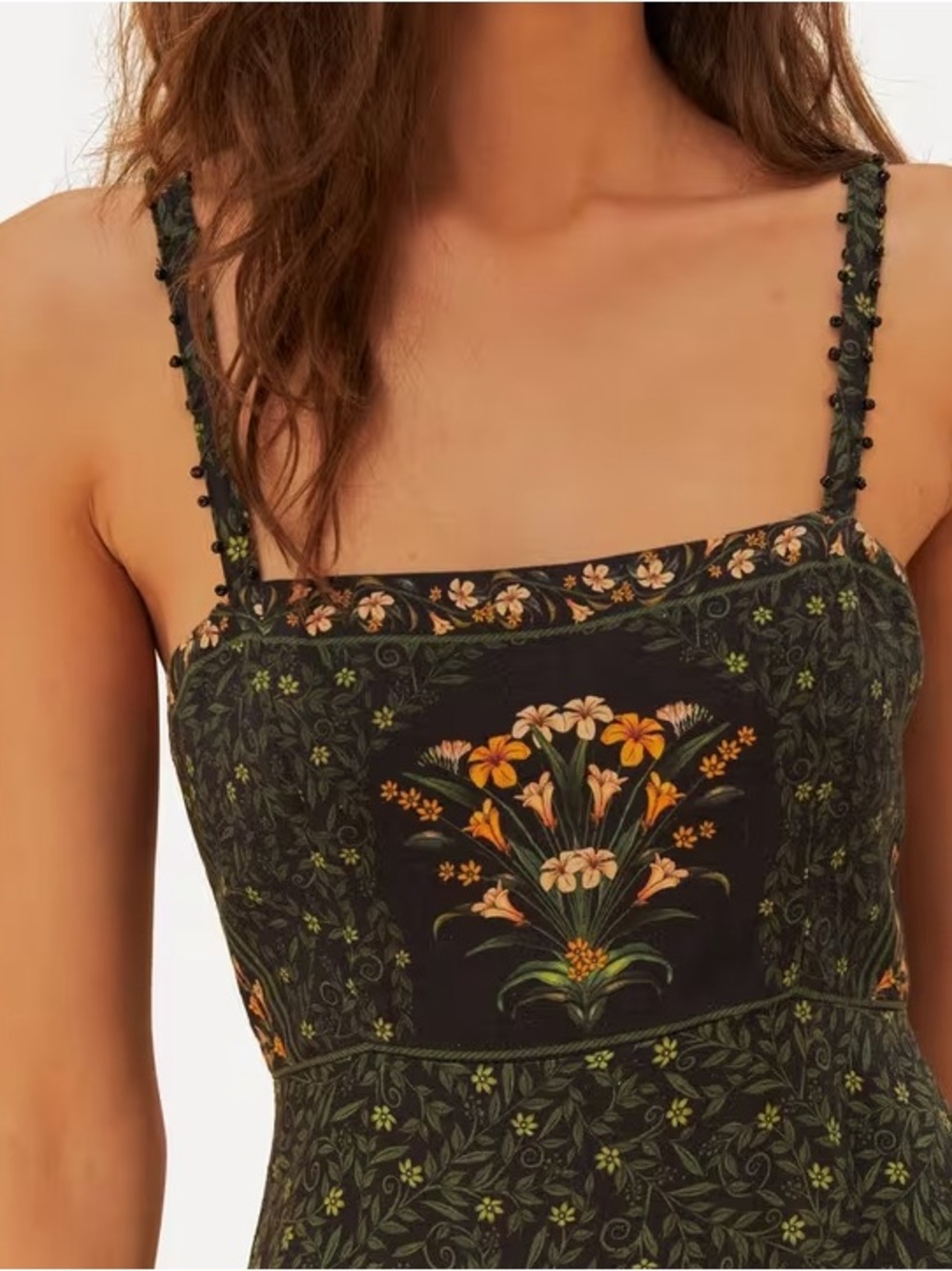 Black Flowers Arch LENZING™ ECOVERO™ Euroflax™ Maxi Dress - Picture 4 of 9